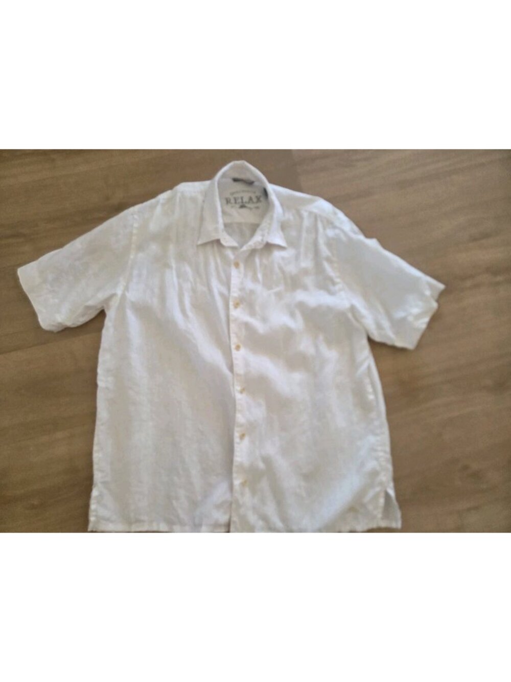 Tommy Bahama Mens White Linen Short Sleeve Relax Fit Shirt Size Large